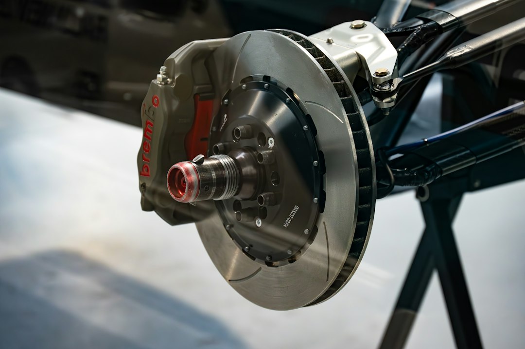 Car brake rotor and caliper, a common source of a hot burning smell after fast driving